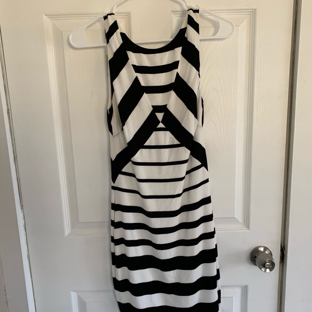 Bebe black and white dress
